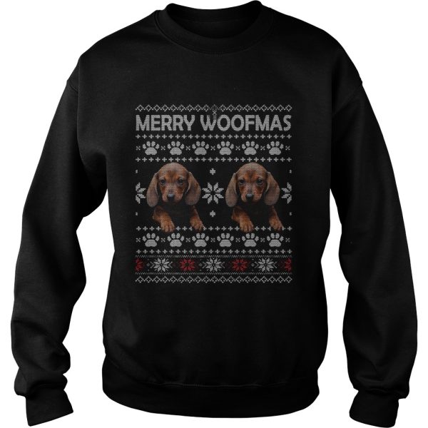 Dachshund Merry Woofmas Paw Ugly Merry Christmas shirt