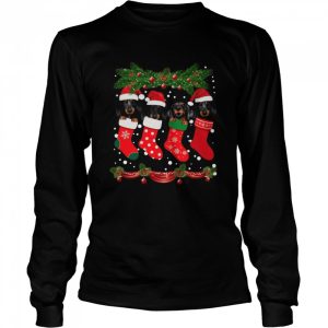 Dachshunds Santa In Socks Crew Neck Merry Christmas shirt Dachshunds Santa In Socks Crew Neck Merry Christmas shirt