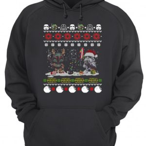 Darth Vader R2D2 Boba Fett chibi ugly christmas shirt 2 Darth Vader R2D2 Boba Fett chibi ugly christmas shirt 3