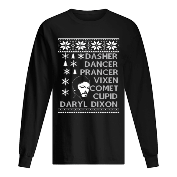 Dasher Dancer Prancer Vixen Comet Cupid Daryl Dixon Christmas shirt