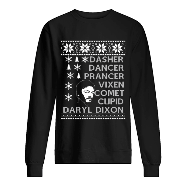 Dasher Dancer Prancer Vixen Comet Cupid Daryl Dixon Christmas shirt