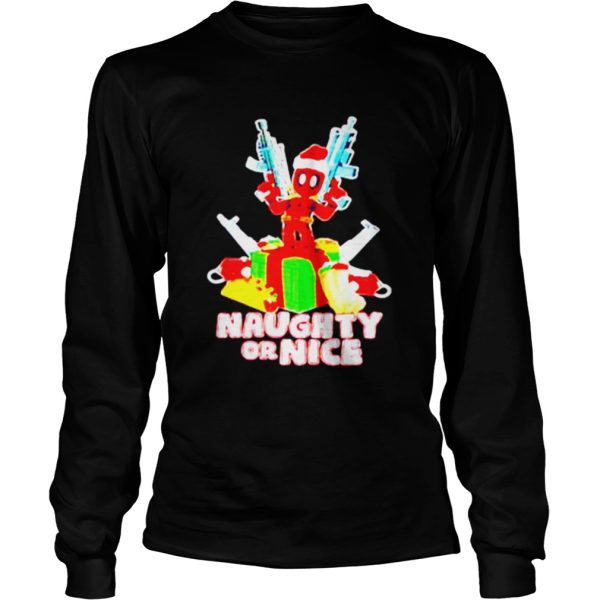 Deadpool Naughty Or Nice Merry Christmas shirt