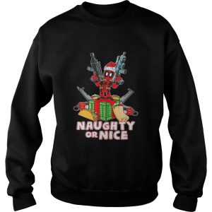 Deadpool Naughty Or Nice Merry Christmas shirt 2 Deadpool Naughty Or Nice Merry Christmas shirt 3