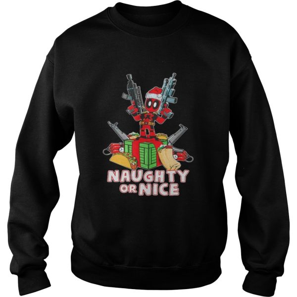 Deadpool Naughty Or Nice Merry Christmas shirt