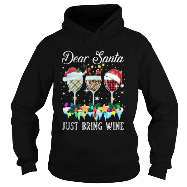 Dear Santa Just Bring Wine Christmas Pajama Costume shirt