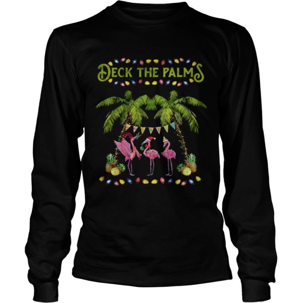 Deck the Palms Merry Flamingo Christmas shirt