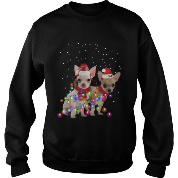 Dog Graphic Chihuahua Xmas Lights shirt