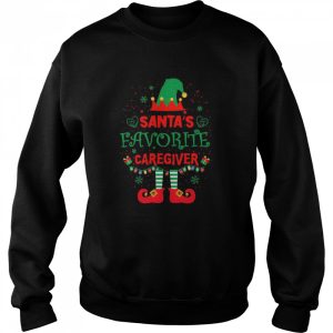 ELF Santas Favorite Caregiver Merry Christmas shirt ELF Santas Favorite Caregiver Merry Christmas shirt