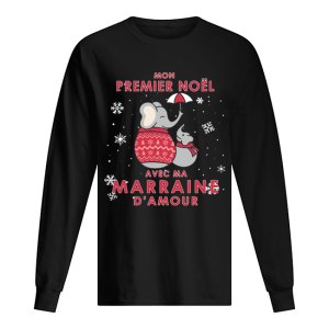 Elephant Mon Premier Noel Avec Ma Marraine D’amour Shirt Elephant Mon Premier Noel Avec Ma Marraine D’amour Shirt