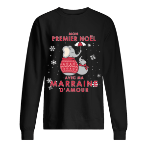 Elephant Mon Premier Noel Avec Ma Marraine D’amour Shirt Elephant Mon Premier Noel Avec Ma Marraine D’amour Shirt