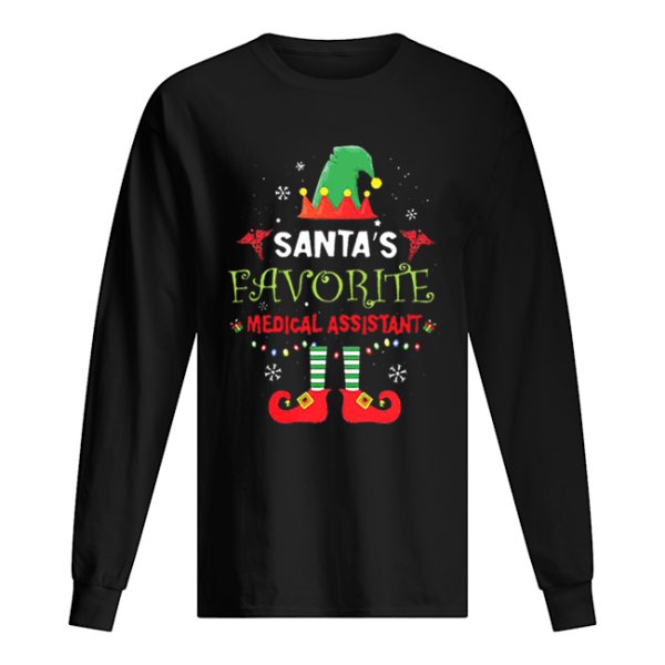 Elf Santa’s favorite medical assistant shirt