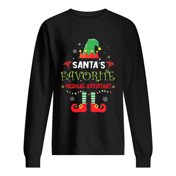 Elf Santa’s favorite medical assistant shirt