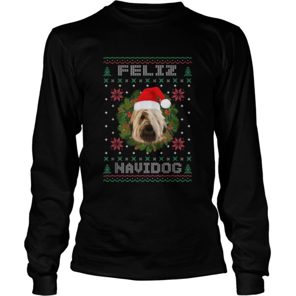 Feliz Navidog Briard Dog Santa Hat Ugly Christmas shirt