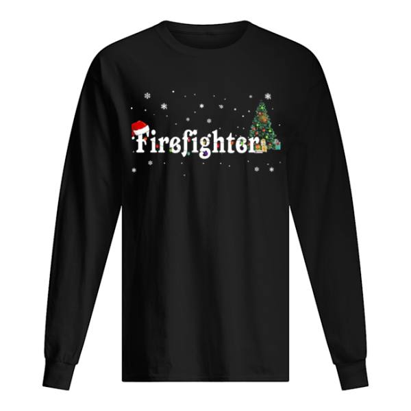 Firefighter Christmas Santa Hat Holiday T-Shirt