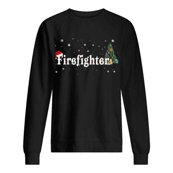 Firefighter Christmas Santa Hat Holiday T-Shirt