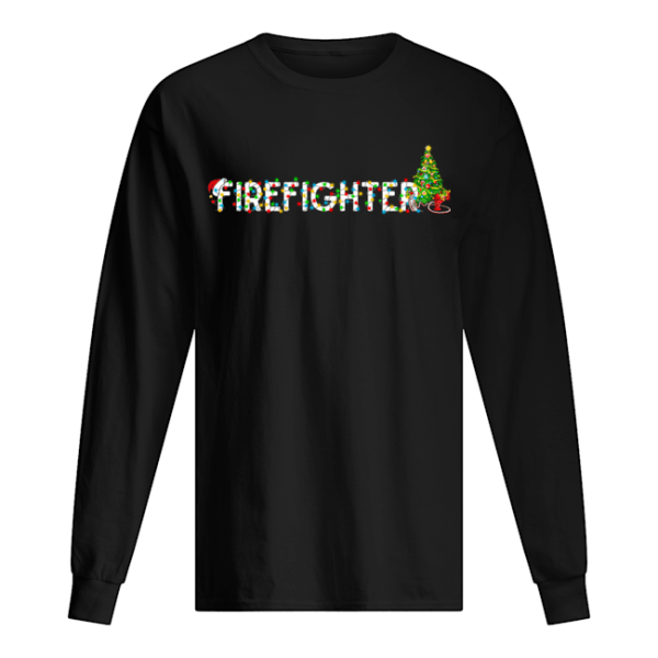 Firefighter Christmas Tree Santa Claus Gift T-Shirt