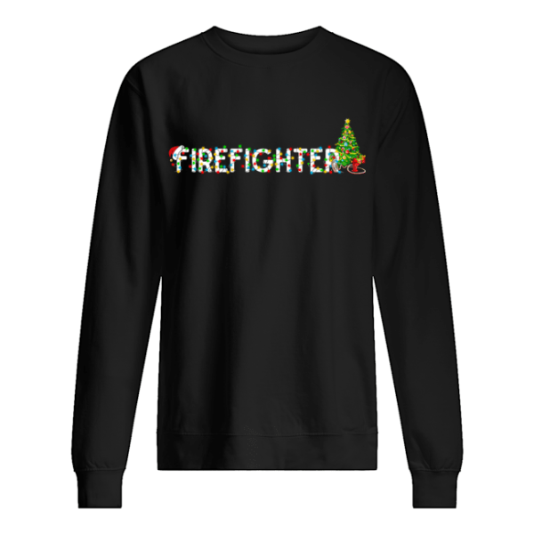 Firefighter Christmas Tree Santa Claus Gift T-Shirt