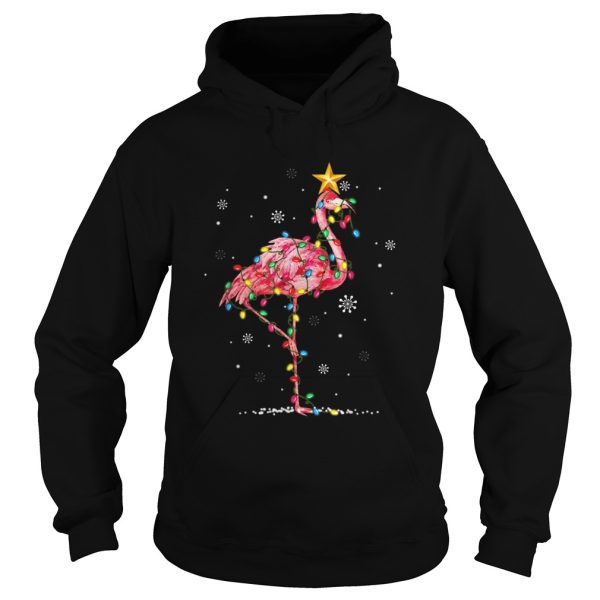 Flamingo Reindeer Hat Santa Christmas Lights Flamingo shirt