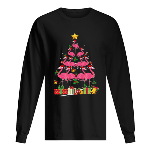 Flamingo Tree Ugly Christmas Funny T-Shirt