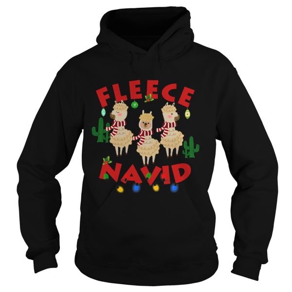 Fleece Navidad Llama Christmas Lights shirt