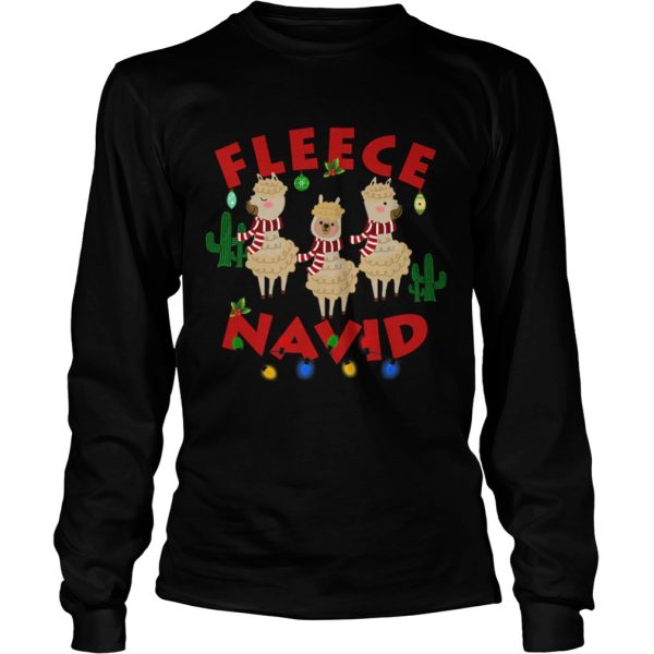 Fleece Navidad Llama Christmas Lights shirt