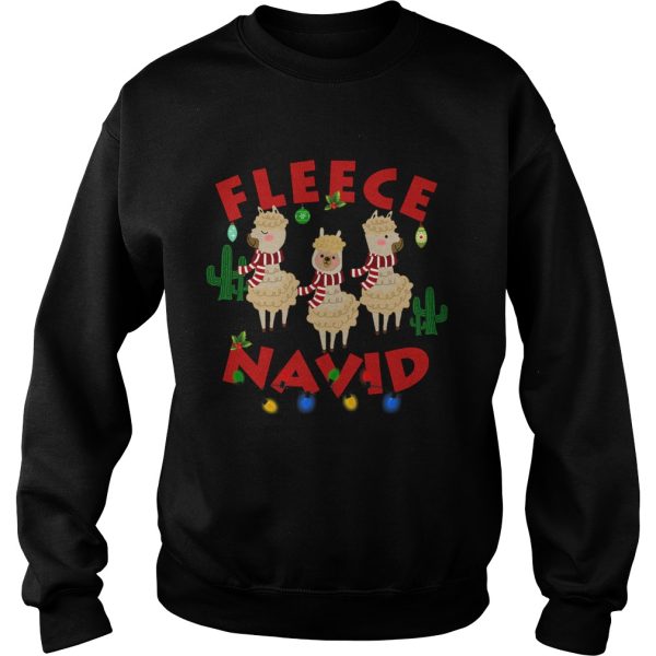 Fleece Navidad Llama Christmas Lights shirt