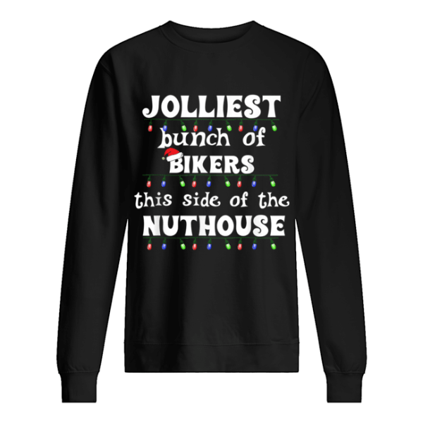 Funny Motorcycle Rider Christmas Jolliest Bunch of Bikers T-Shirt