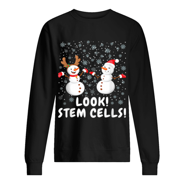 Funny Stem Cell Snowman Christmas Science Tee shirt