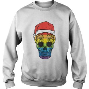 Gay Pride Santa Hat Sugar Skull LGBT Christmas Mexican shirt 2 Gay Pride Santa Hat Sugar Skull LGBT Christmas Mexican shirt 3