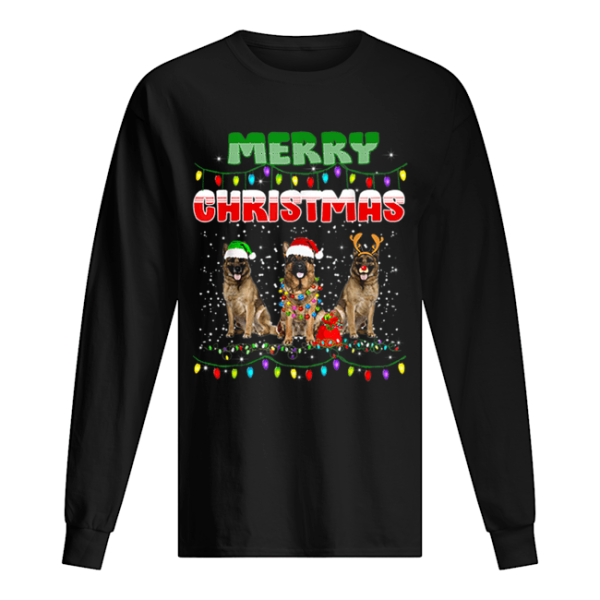 German Shepherd Christmas Light Merry Christmas shirt