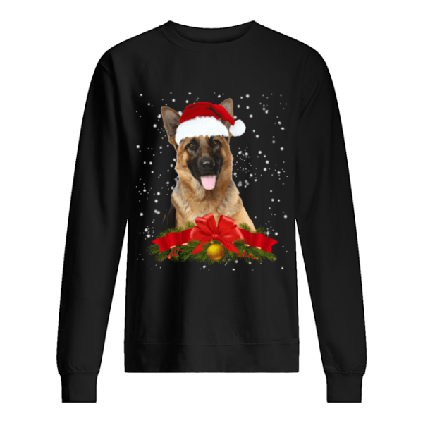 German Shepherd In Christmas Hat Funny Xmas shirt