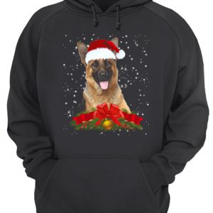 German Shepherd In Christmas Hat Funny Xmas shirt 3