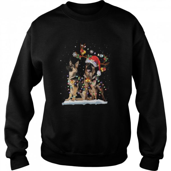 German Shepherds Santa Merry Christmas Light Sweat shirt