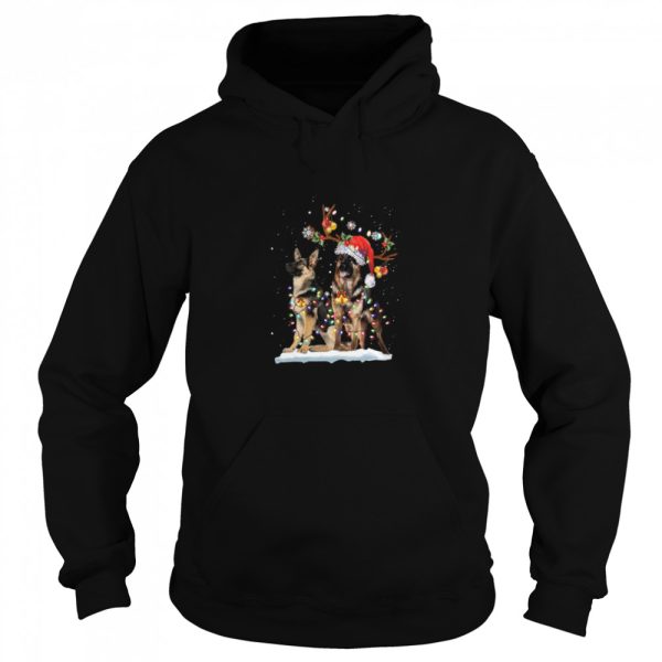 German Shepherds Santa Merry Christmas Light Sweat shirt