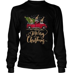 Giraffe driving christmas tree truck shirt Giraffe driving christmas tree truck shirt