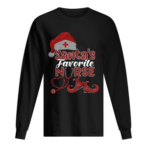 Glitter Santa's favorite nurse Christmas shirt 1