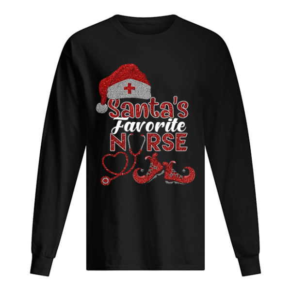 Glitter Santa’s Favorite Nurse Christmas shirt