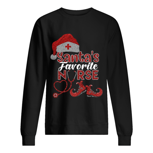 Glitter Santa’s Favorite Nurse Christmas shirt