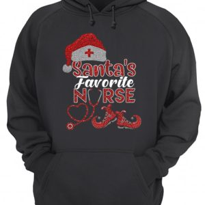 Glitter Santa's favorite nurse Christmas shirt 3