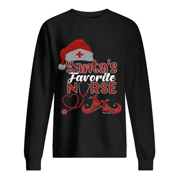 Glitter Santa’s Favorite Nurse Christmas shirt