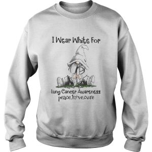 Gnome I Wear White For Lung Cancer Awareness Peace Love Cure shirt 2 Gnome I Wear White For Lung Cancer Awareness Peace Love Cure shirt 3