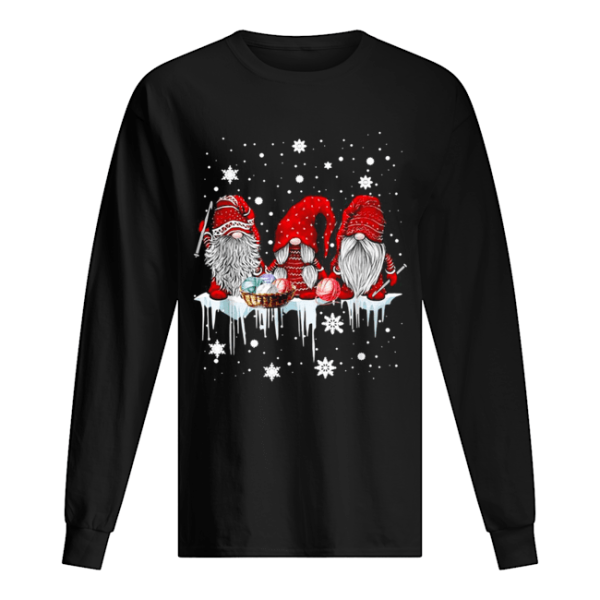 Gnomies sewing santa embroidery Christmas shirt