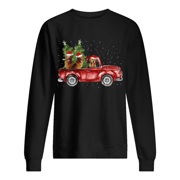 Golden Retriever Christmas Car shirt