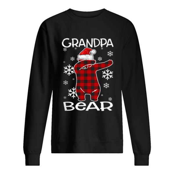 Grandpa Bear Pajama Dabbing Hat Santa shirt