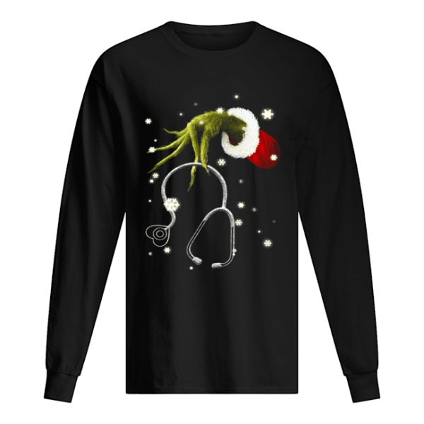 Grinch’s Hand Holding Nurse Stethoscope Christmas shirt