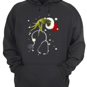 Grinch's Hand Holding Nurse Stethoscope Christmas shirt 3