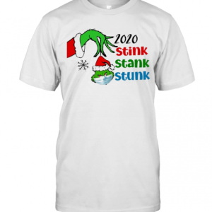 Grinch Face Mask Santa 2020 Stink Stank Stunk Christmas T-Shirt