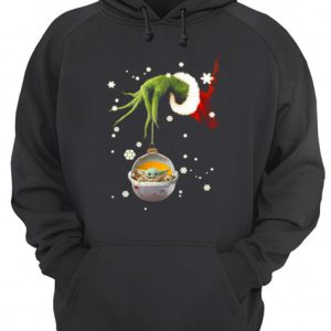 Grinch hand holding Baby Yoda christmas shirt 3