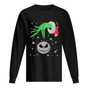 Grinch hand holding Jack Skellington Christmas shirt Grinch hand holding Jack Skellington Christmas shirt