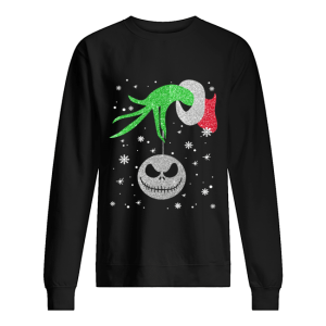 Grinch hand holding Jack Skellington Christmas shirt Grinch hand holding Jack Skellington Christmas shirt